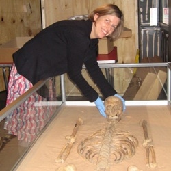 Skeleton being laid out at Jorvik